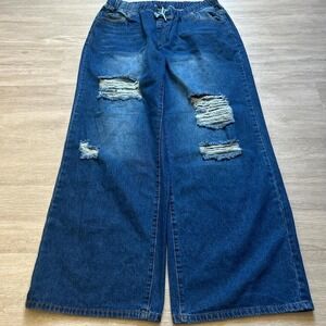 Super Baggy Dark Wash‎ Lightweight Jeans 12" Leg Opening Size 32
